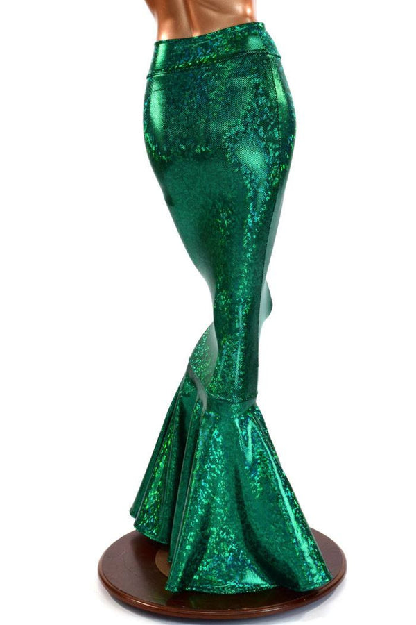 Green Kaleidoscope High Waist Mermaid Skirt - 5