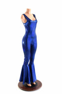Blue Sparkly Bell Bottom Flare Catsuit - 1