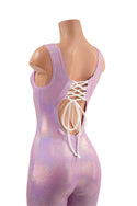 Lilac Holographic Tank Style Catsuit with Strappy Scoop Back - 2