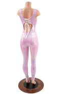 Lilac Holographic Tank Style Catsuit with Strappy Scoop Back - 5
