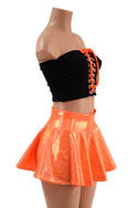 2PC Orange and Black Top and Skirt Set - 5