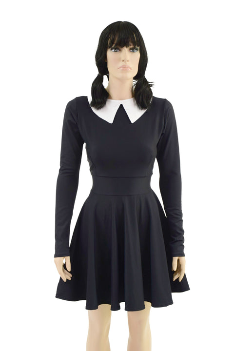 Wednesday Dress with Removable Collar - Coquetry Clothing