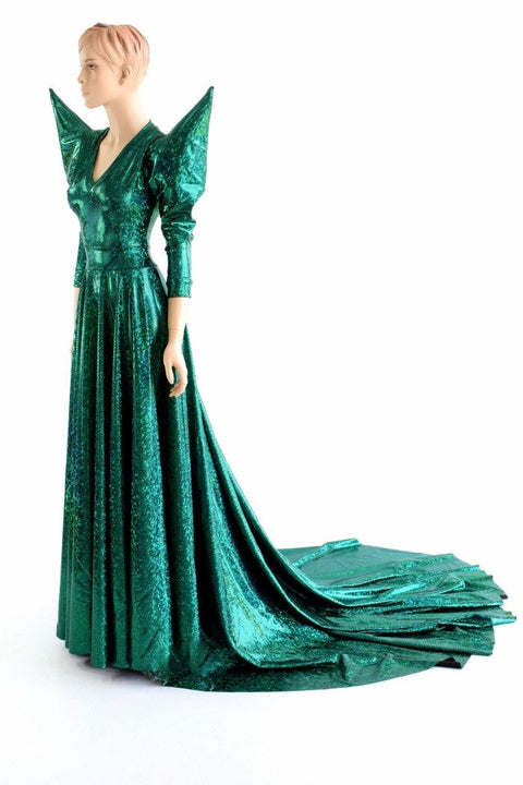 Glinda Emerald Green Circle Cut Gown - Coquetry Clothing