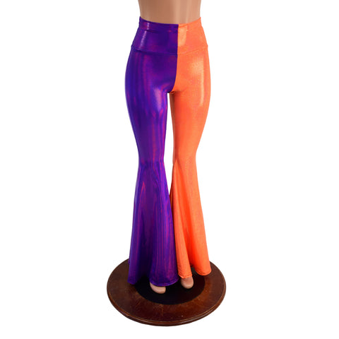 Color Split High Waist Solar Flares - Coquetry Clothing