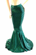 High Waist Mermaid Skirt with Puddle Train - 8