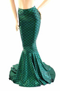 High Waist Mermaid Skirt with Puddle Train - 7