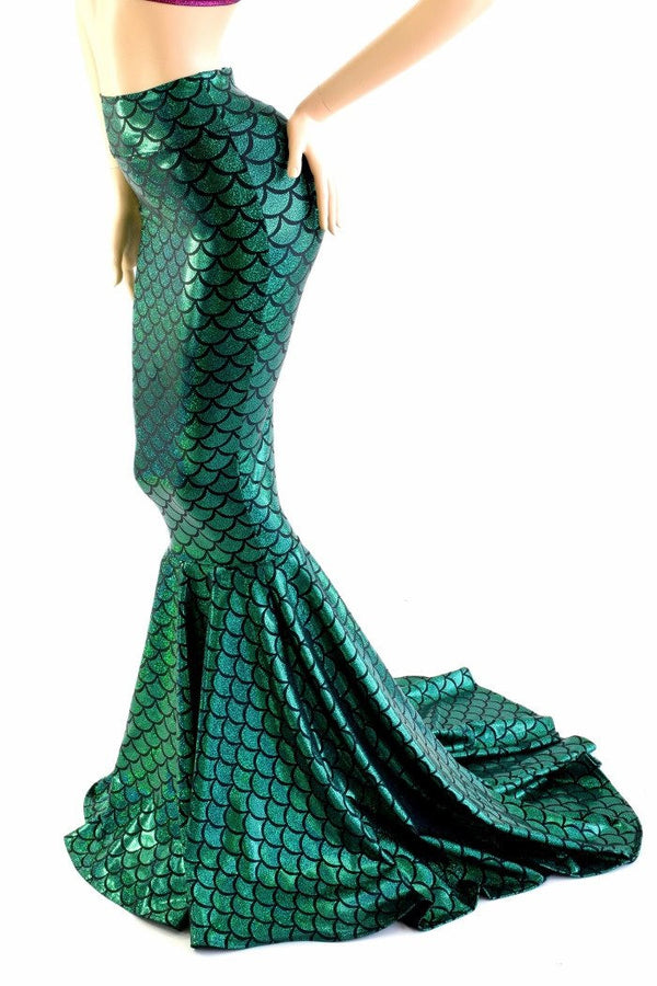 High Waist Mermaid Skirt with Puddle Train - 1