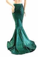 High Waist Mermaid Skirt with Puddle Train - 6