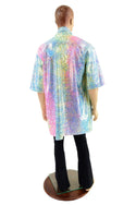 Mens Open Front Nomad Shirt in Rainbow Shattered Glass - 4