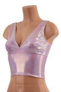Midi Length Starlette Bralette in Lilac Holographic - 2