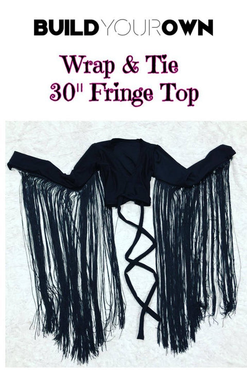 Build Your Own Wrap and Tie Crop Top with 30" Fringe - Coquetry Clothing