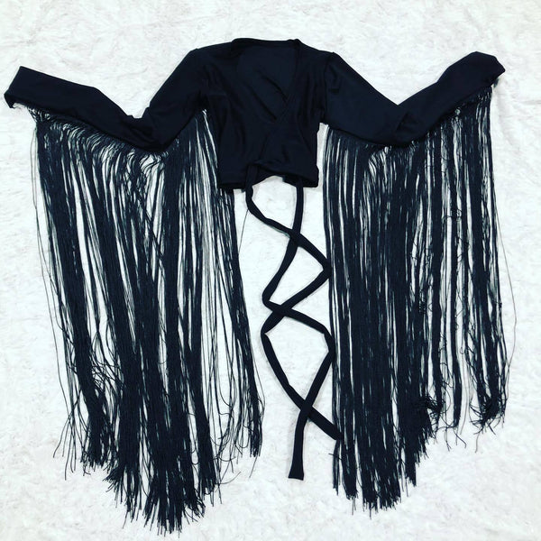 Build Your Own Wrap and Tie Crop Top with 30" Fringe - 11