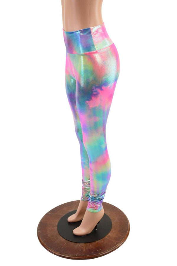 Cotton Candy Holographic High Waist Leggings - 2
