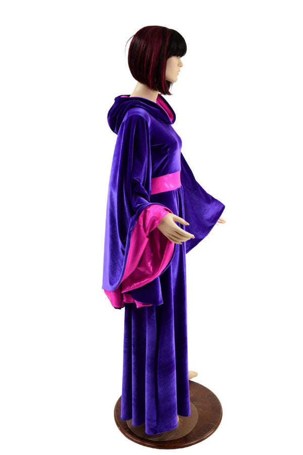 Hooded Melissa Gown with Lined Fan Sleeves - 3