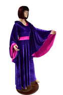 Hooded Melissa Gown with Lined Fan Sleeves - 1