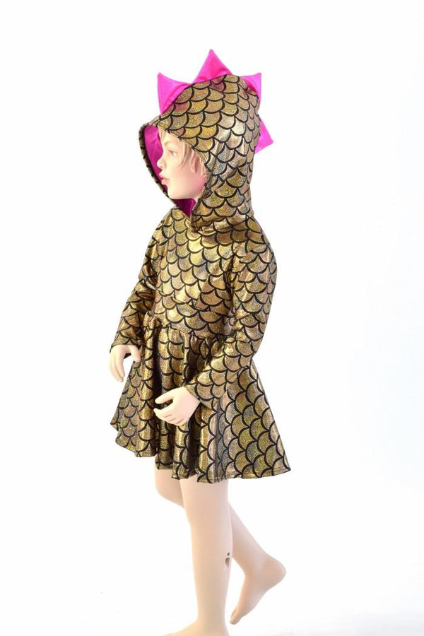 Girls Dragon Hooded Skater Dress - 6
