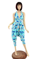 Drop Crotch Halter Jumpsuit in Lapis Lagoon - 1