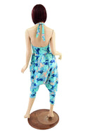 Drop Crotch Halter Jumpsuit in Lapis Lagoon - 4