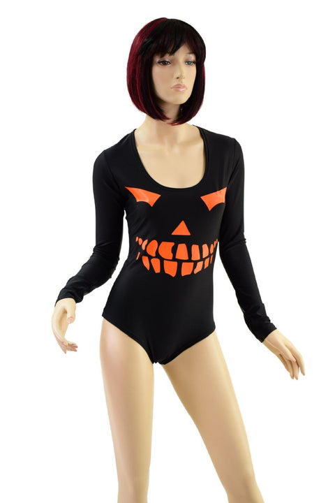Long Sleeve Wicked Pumpkin Grin Romper - Coquetry Clothing