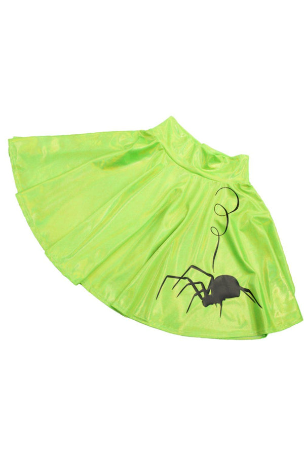 19" Lime Green Holographic Spider Skirt - 3