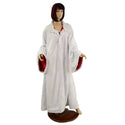 White Minky Robe with Red Sparkly Jewel Liner - 5
