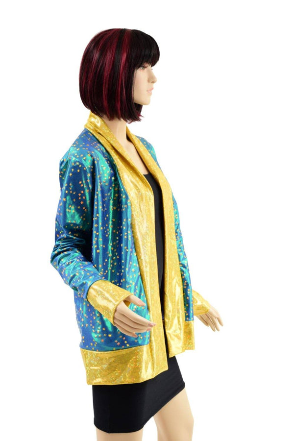 Not A Cardigan in Stardust with Gold Kaleidoscope Trim - 4