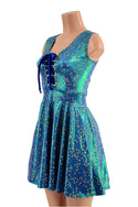 Sleeveless Stardust Skater Dress with Lace Up Bodice - 3