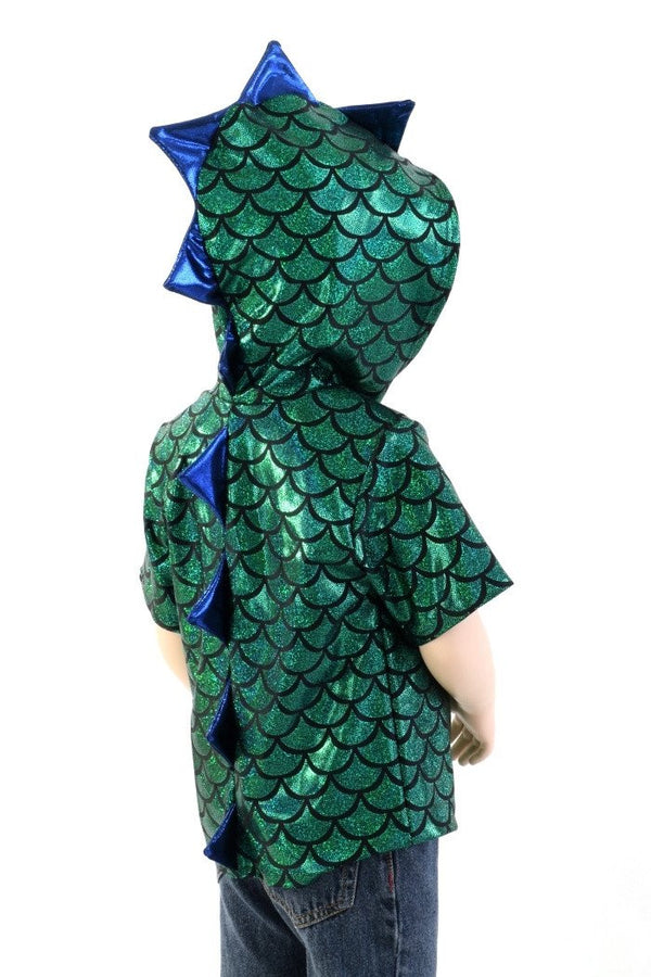 Childrens Green & Blue Dragon Hoodie - 1