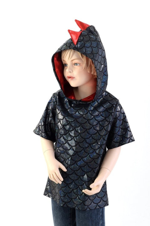 Childrens Black & Red Dragon Hoodie - Coquetry Clothing