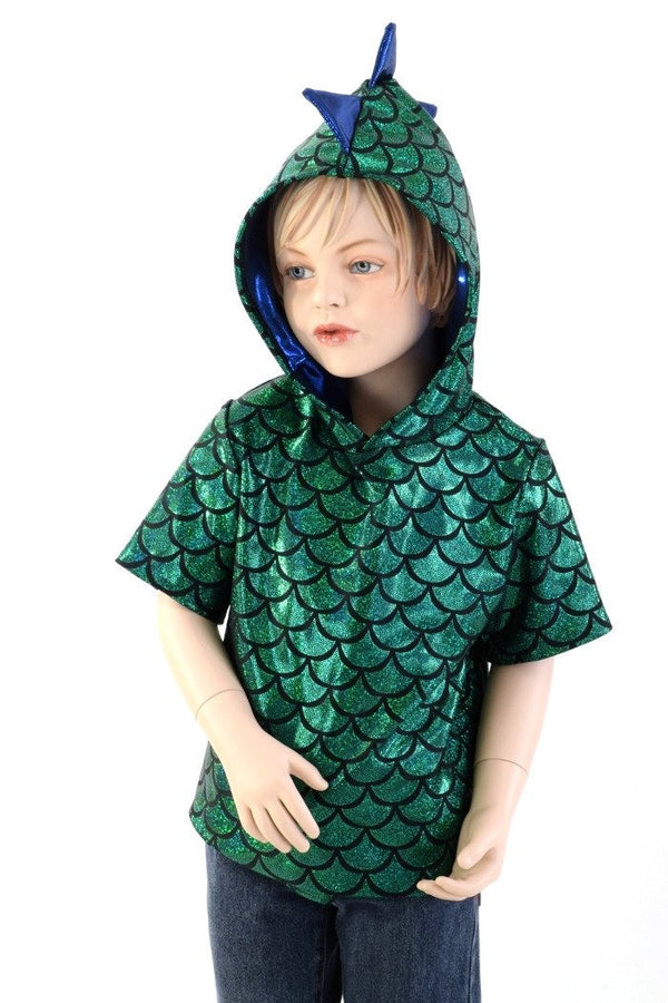 Childrens Green & Blue Dragon Hoodie - 5