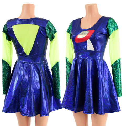UFO Skater Dress with Mesh Inserts - Coquetry Clothing