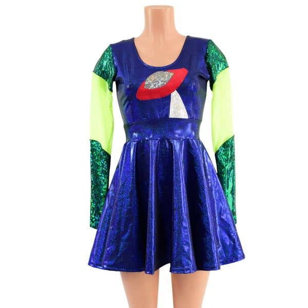 UFO Skater Dress with Mesh Inserts - 3