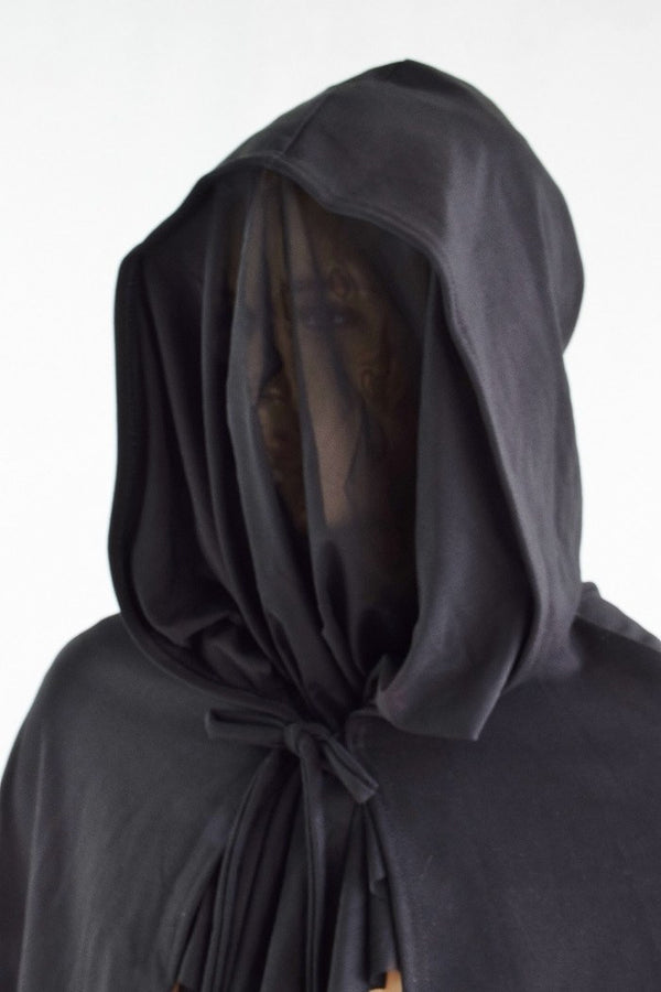 Grim Reaper Cape with Mesh Face Obscurer - 5