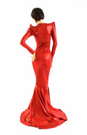 Devil Red Holographic Puddle Train Gown - 6