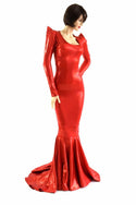 Devil Red Holographic Puddle Train Gown - 3