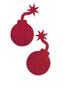 Red Sparkly Jewel Bomb Pasties - 1