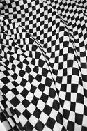 UV  Black & White Checkered Spandex Fabric - 1