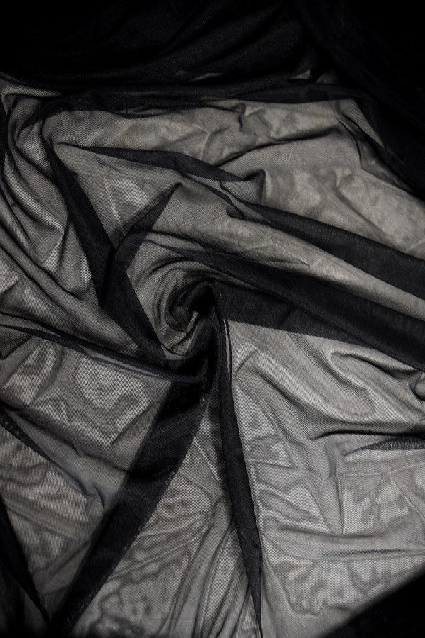 Black Mesh Zipper Back Gown - 7