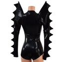 Black Mystique Mega Sharp Shoulder Romper with Spikes - 3