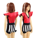 Girls Circus Stripes and Holographic Flip Sleeve Romper - 1