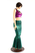 2PC Mermaid Skirt & Fuchsia Halter Set - 2