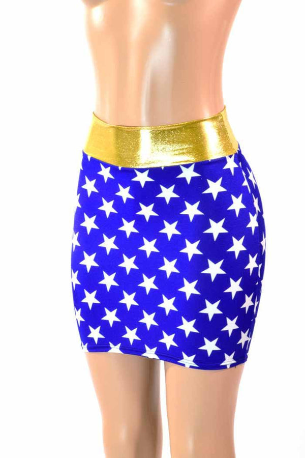 Blue & White Star Super Hero Skirt - 1