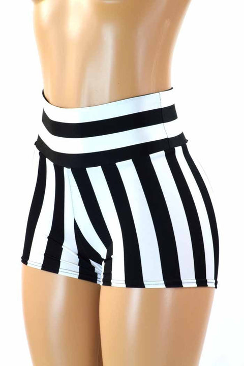 Striped High Waist Shorts - Coquetry Clothing