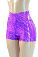 Purple High Waist Mermaid Shorts - 1