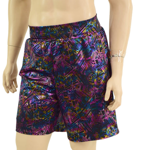 Mens Basketball Shorts with Pockets in Cyberspace - Coquetry Clothing