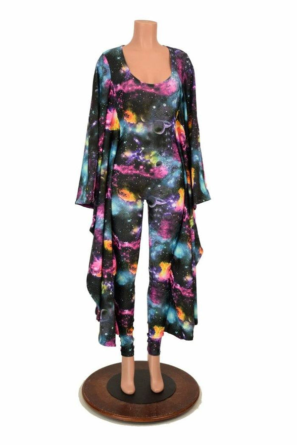 Galaxy and Fuchsia Sparkly Jewel Batwing Catsuit - 4
