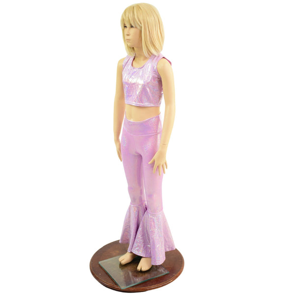 Girls Lilac Holographic Flares & Top Set - 3