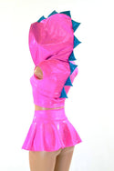 Pink & Peacock Dragon Hoodie & Skirt - 5