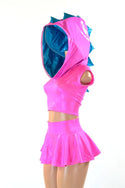 Pink & Peacock Dragon Hoodie & Skirt - 6