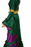 Marian Gown in Mardi Gras colors with Sorceress Sleeves - 3